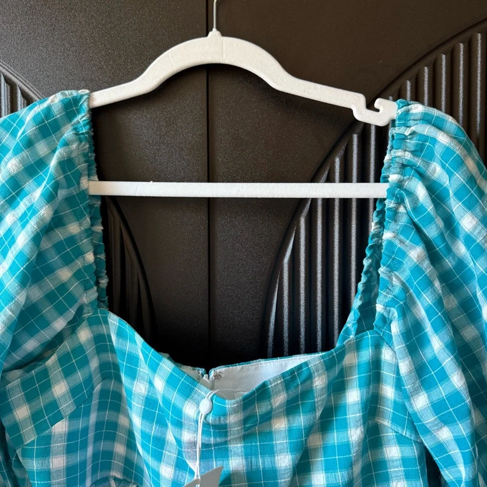 Amanda Uprichard Blue Plaid Mini Dress - Picture 9 of 16